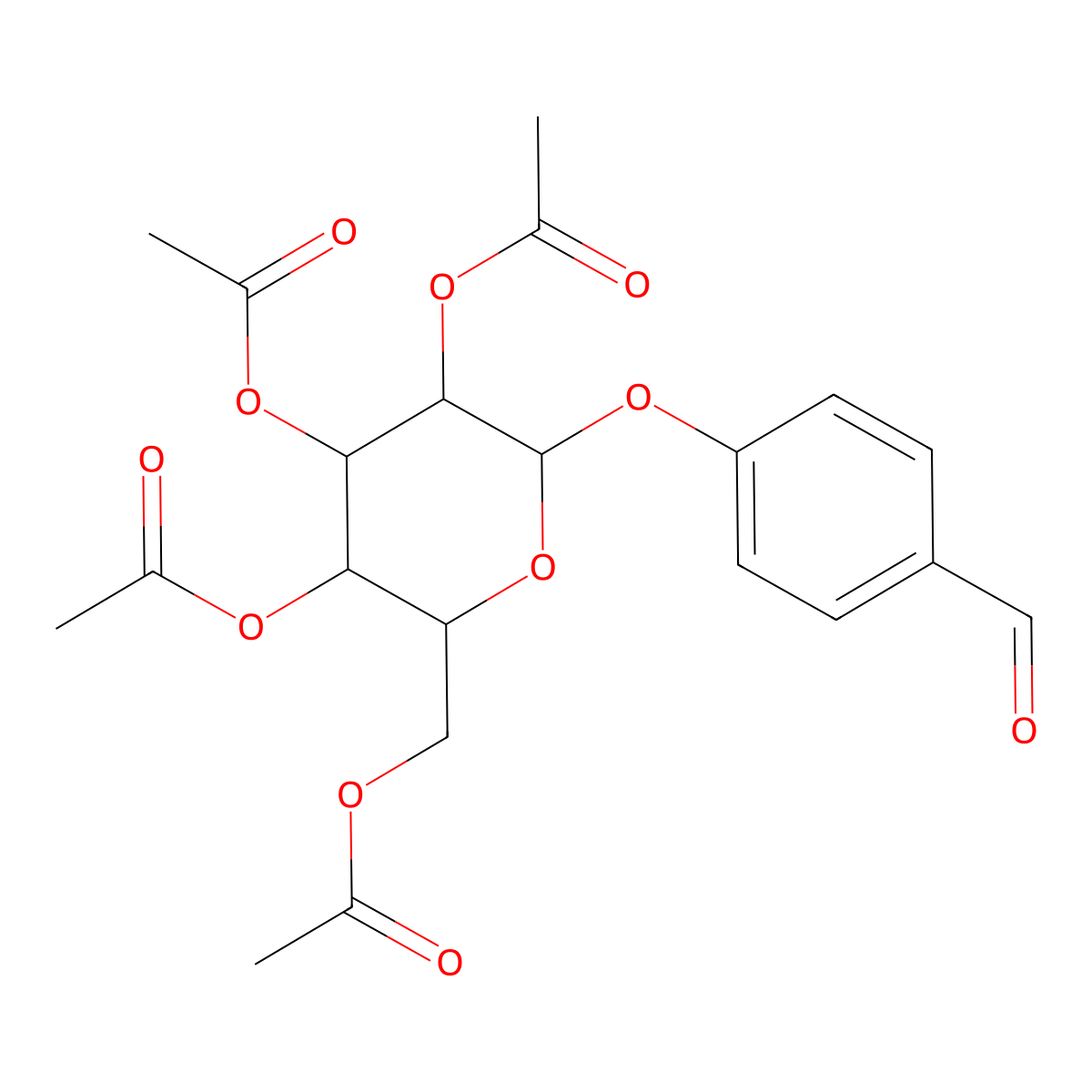 4-Formylphenyl 2,3,4,6-tetra-O-acetyl-B-D-glucopyranoside molecular structure, CAS 31873-42-4