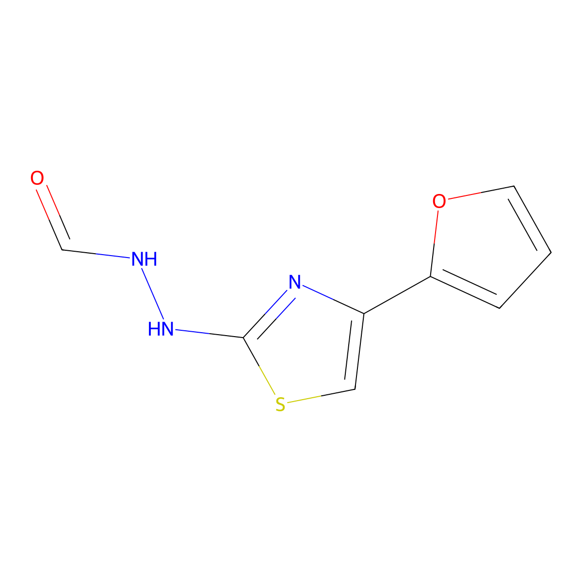 2-(4-(2-Furanyl)-2-thiazolyl)hydrazinecarboxaldehyde molecular structure, CAS 31873-81-1