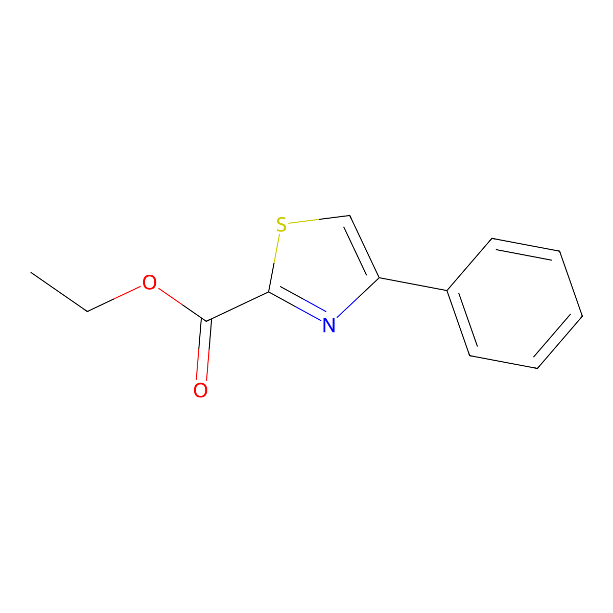 Ethyl 4-phenyl-1,3-thiazole-2-carboxylate molecular structure, CAS 31877-30-2