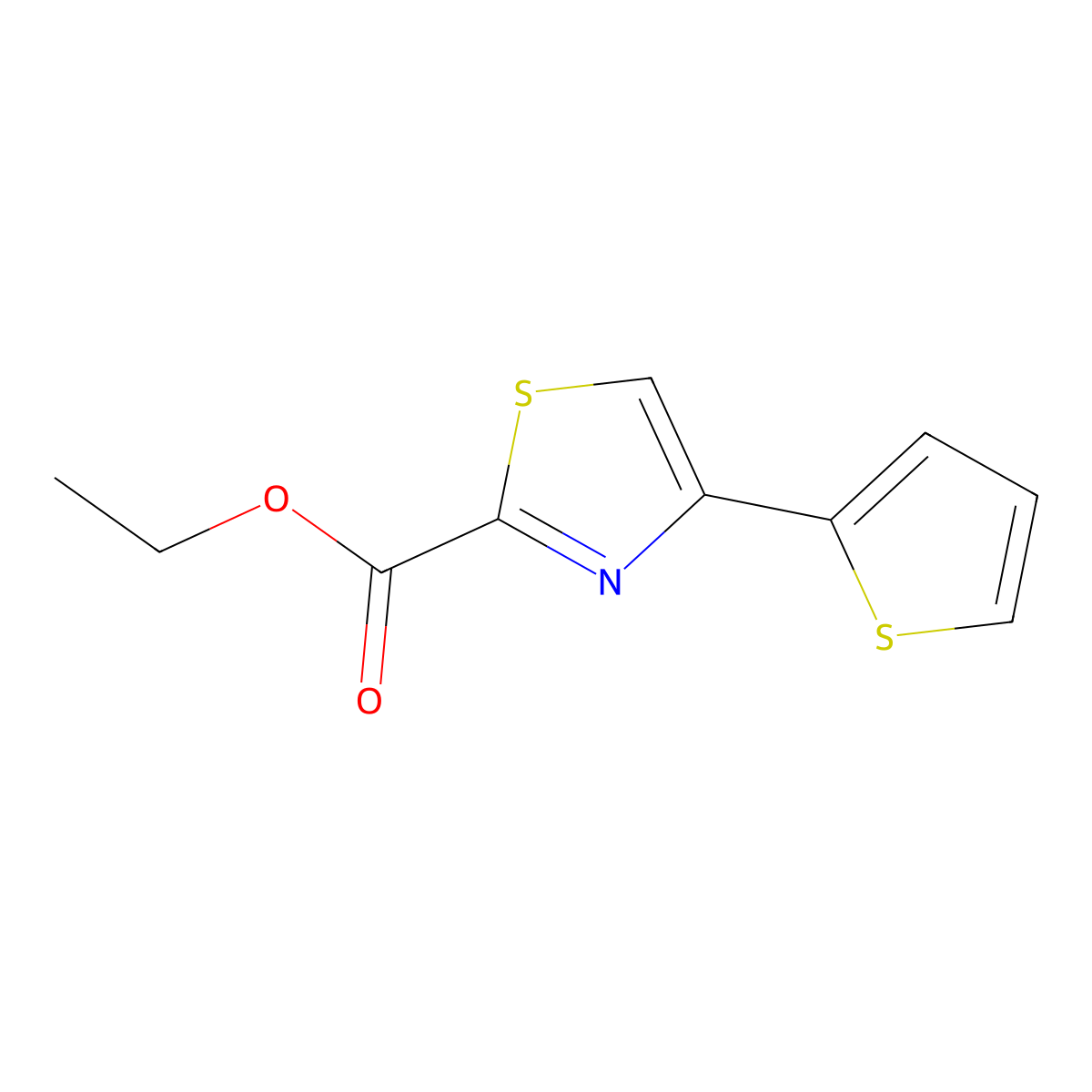 Ethyl 4-(thiophen-2-yl)thiazole-2-carboxylate molecular structure, CAS 31877-32-4