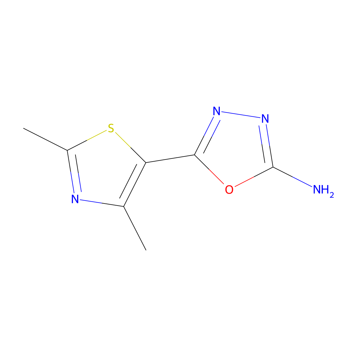 5-(2,4-Dimethyl-1,3-thiazol-5-YL)-1,3,4-oxadiazol-2-amine molecular structure, CAS 31877-60-8