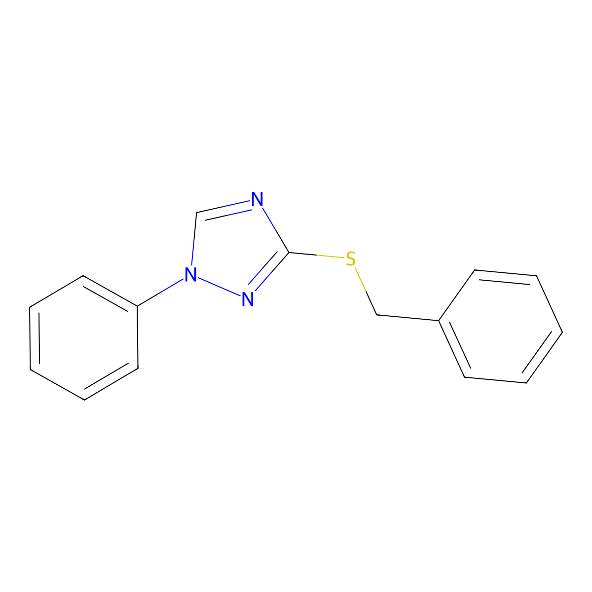 3-Benzylsulfanyl-1-phenyl-1,2,4-triazole molecular structure, CAS 31879-15-9