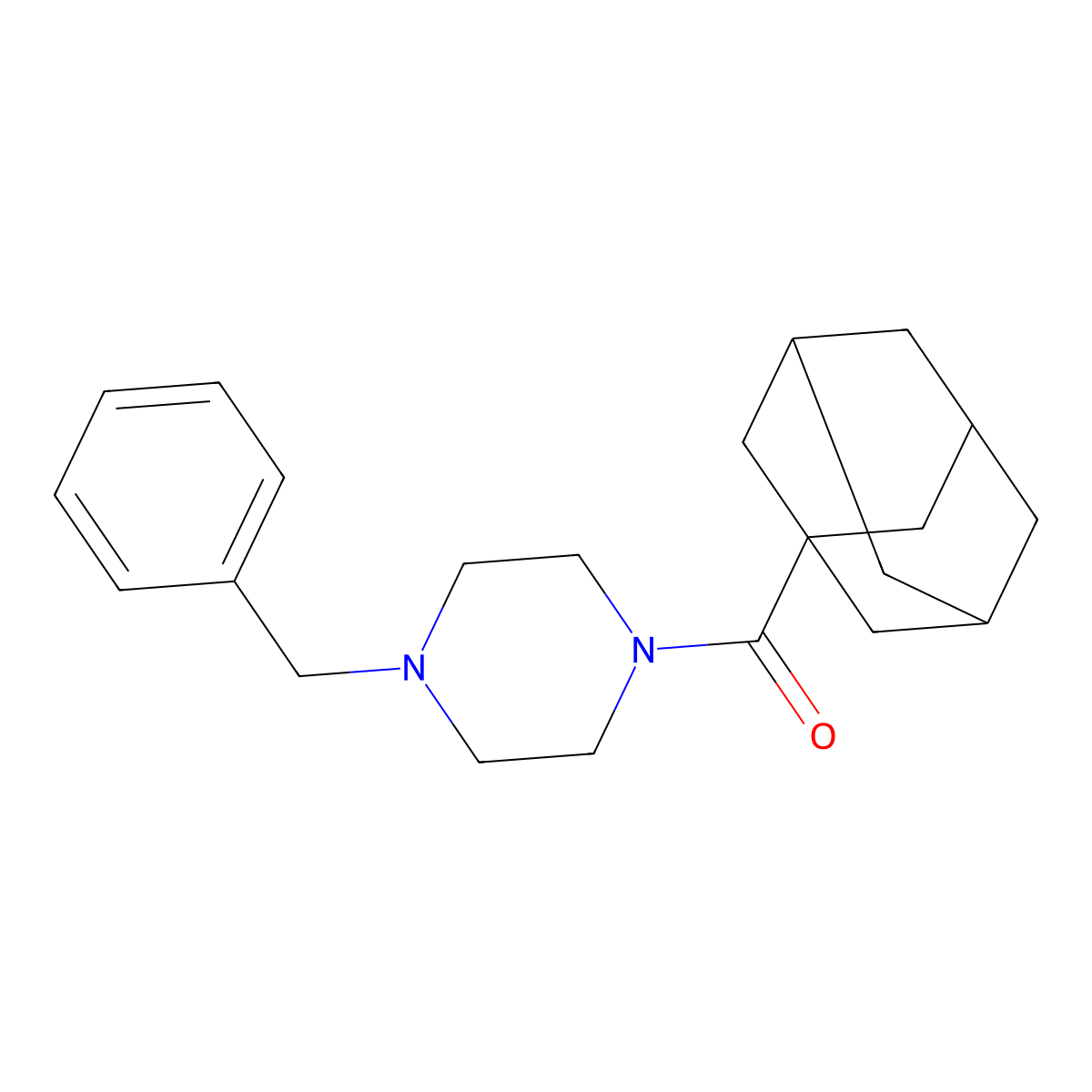 Adamantanyl 4-benzylpiperazinyl ketone molecular structure, CAS 31879-79-5