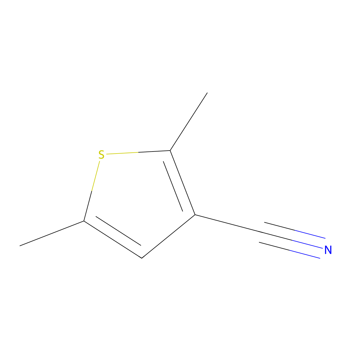 2,5-Dimethylthiophene-3-carbonitrile molecular structure, CAS 31883-38-2