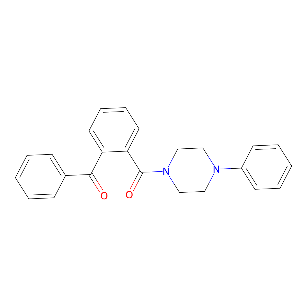 1-(o-Benzoylbenzoyl)-4-phenylpiperazine molecular structure, CAS 31887-95-3