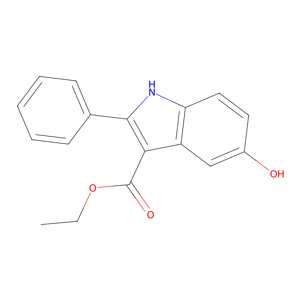 ethyl 5-hydroxy-2-phenyl-1H-indole-3-carboxylate molecular structure, CAS 3189-40-0