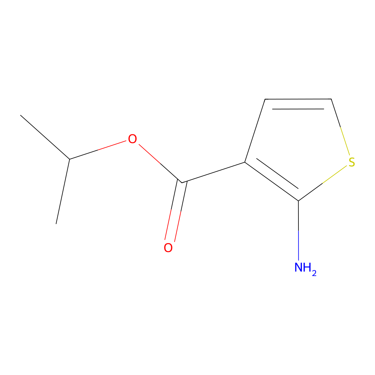 Isopropyl 2-aminothiophene-3-carboxylate molecular structure, CAS 31891-08-4