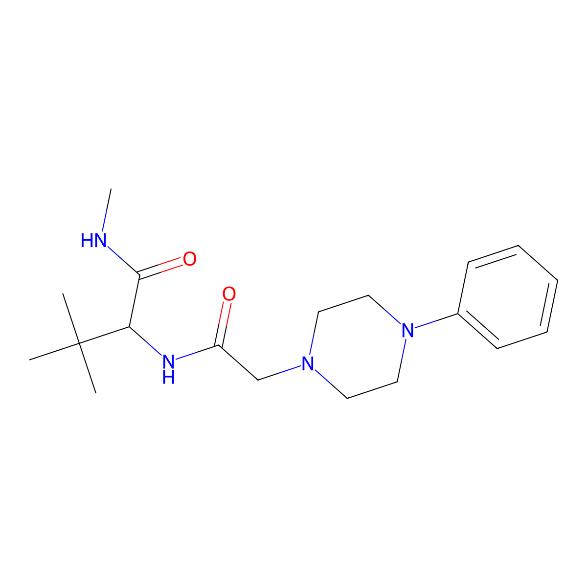 N,3,3-trimethyl-2-{[2-(4-phenylpiperazino)acetyl]amino}butanamide molecular structure, CAS 318949-38-1
