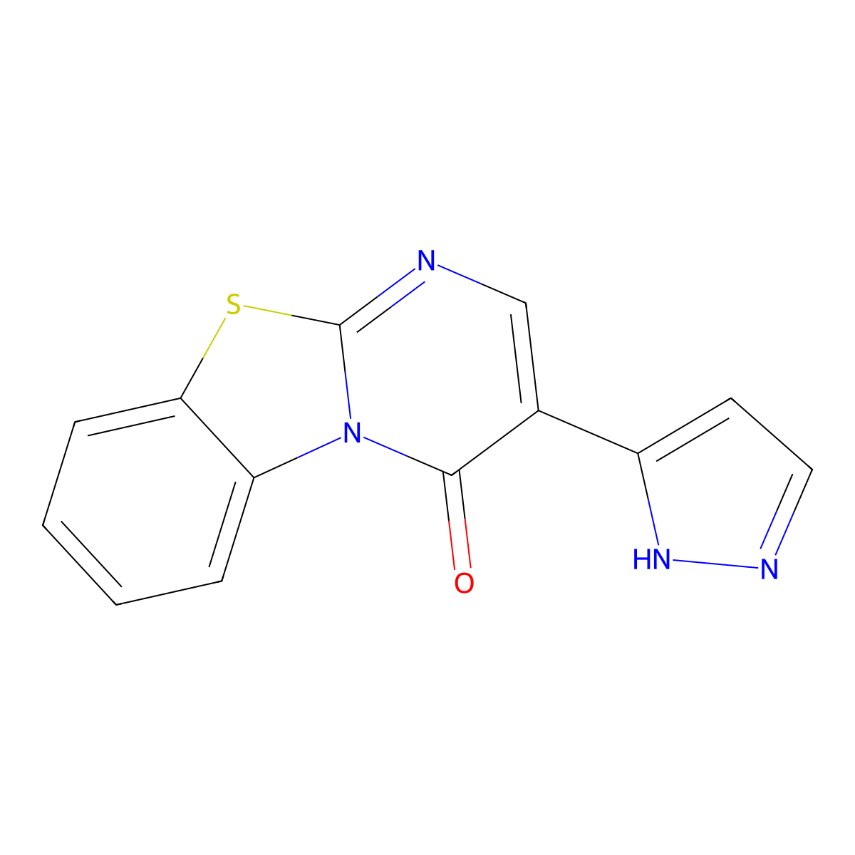 3-(1H-pyrazol-5-yl)-4H-pyrimido[2,1-b][1,3]benzothiazol-4-one molecular structure, CAS 318949-47-2