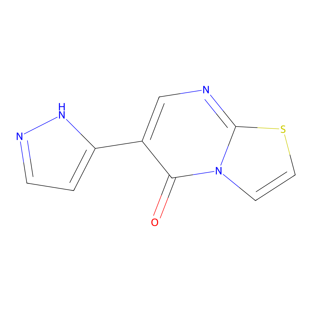 6-(1H-pyrazol-5-yl)-5H-[1,3]thiazolo[3,2-a]pyrimidin-5-one molecular structure, CAS 318949-48-3