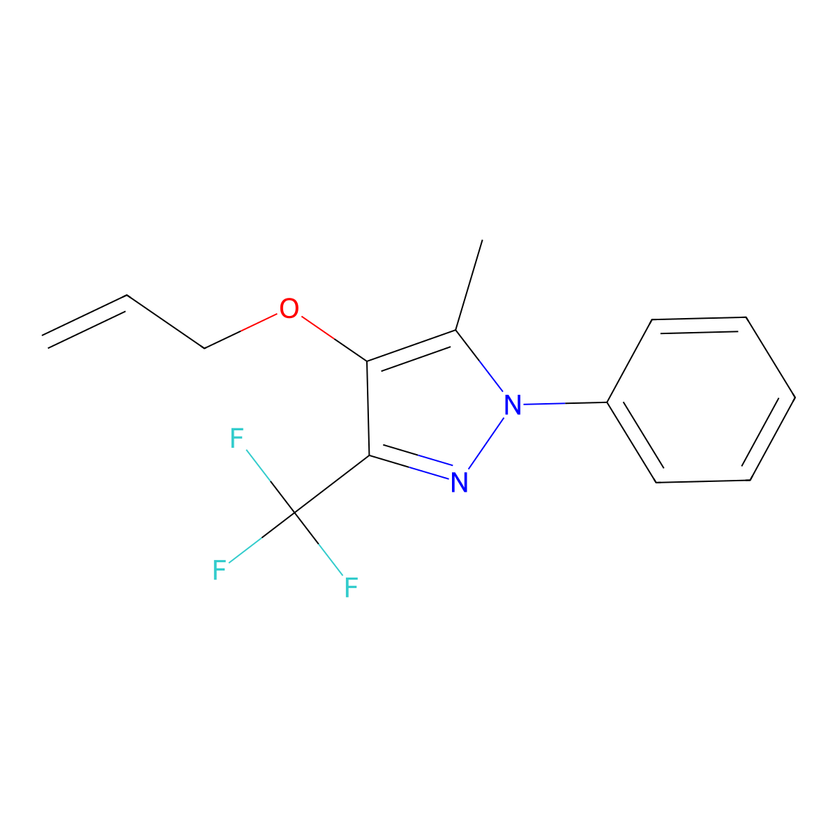 4-(allyloxy)-5-methyl-1-phenyl-3-(trifluoromethyl)-1H-pyrazole molecular structure, CAS 318949-57-4