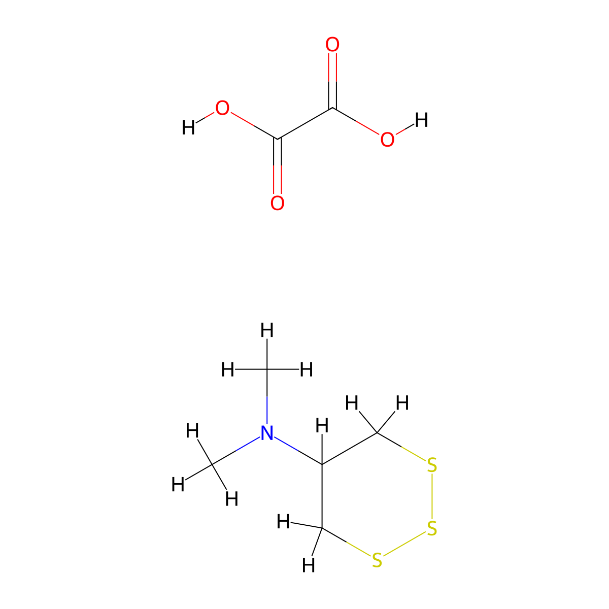 Thiocyclam hydrogen oxalate molecular structure, CAS 31895-22-4