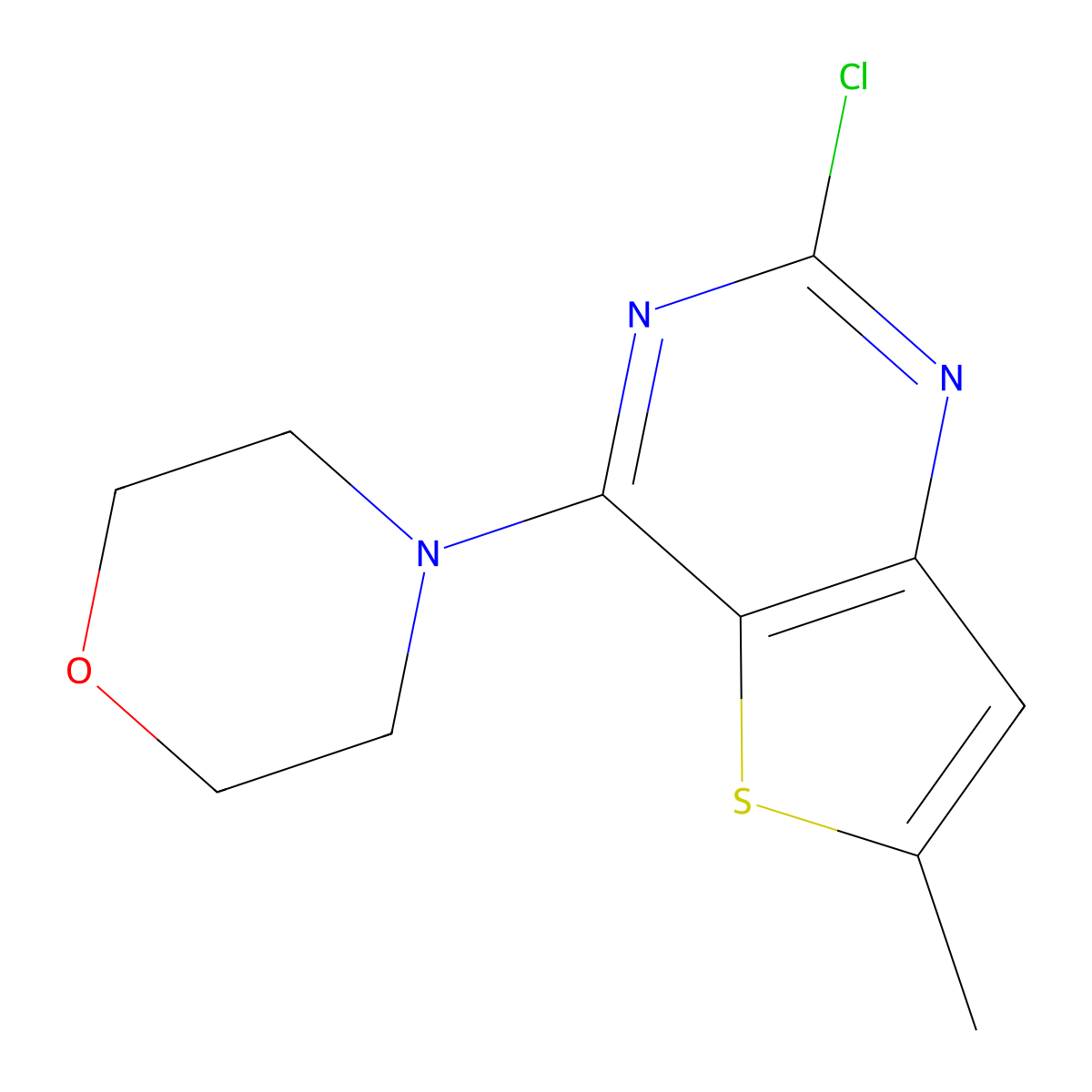 4-(2-Chloro-6-methylthieno[3,2-D]pyrimidin-4-YL)morpholine molecular structure, CAS 31895-68-8