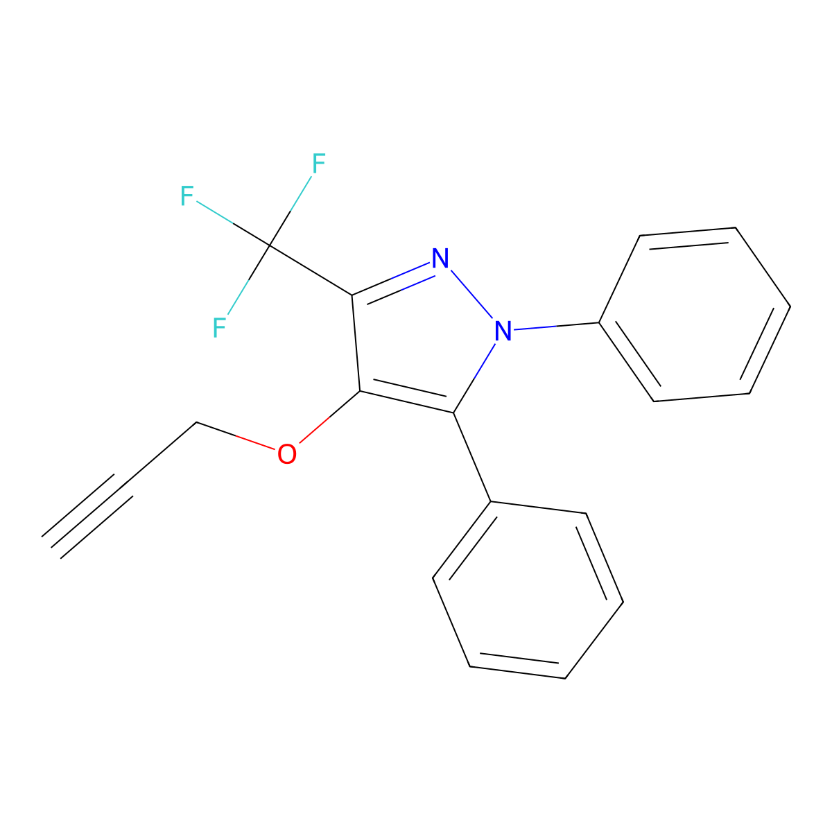 1,5-Diphenyl-4-prop-2-ynoxy-3-(trifluoromethyl)pyrazole molecular structure, CAS 318951-48-3