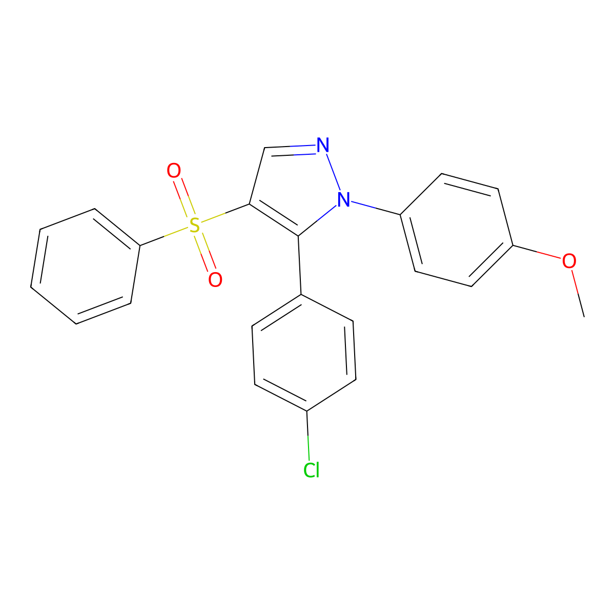 5-(4-chlorophenyl)-1-(4-methoxyphenyl)-4-(phenylsulfonyl)-1H-pyrazole molecular structure, CAS 318951-66-5