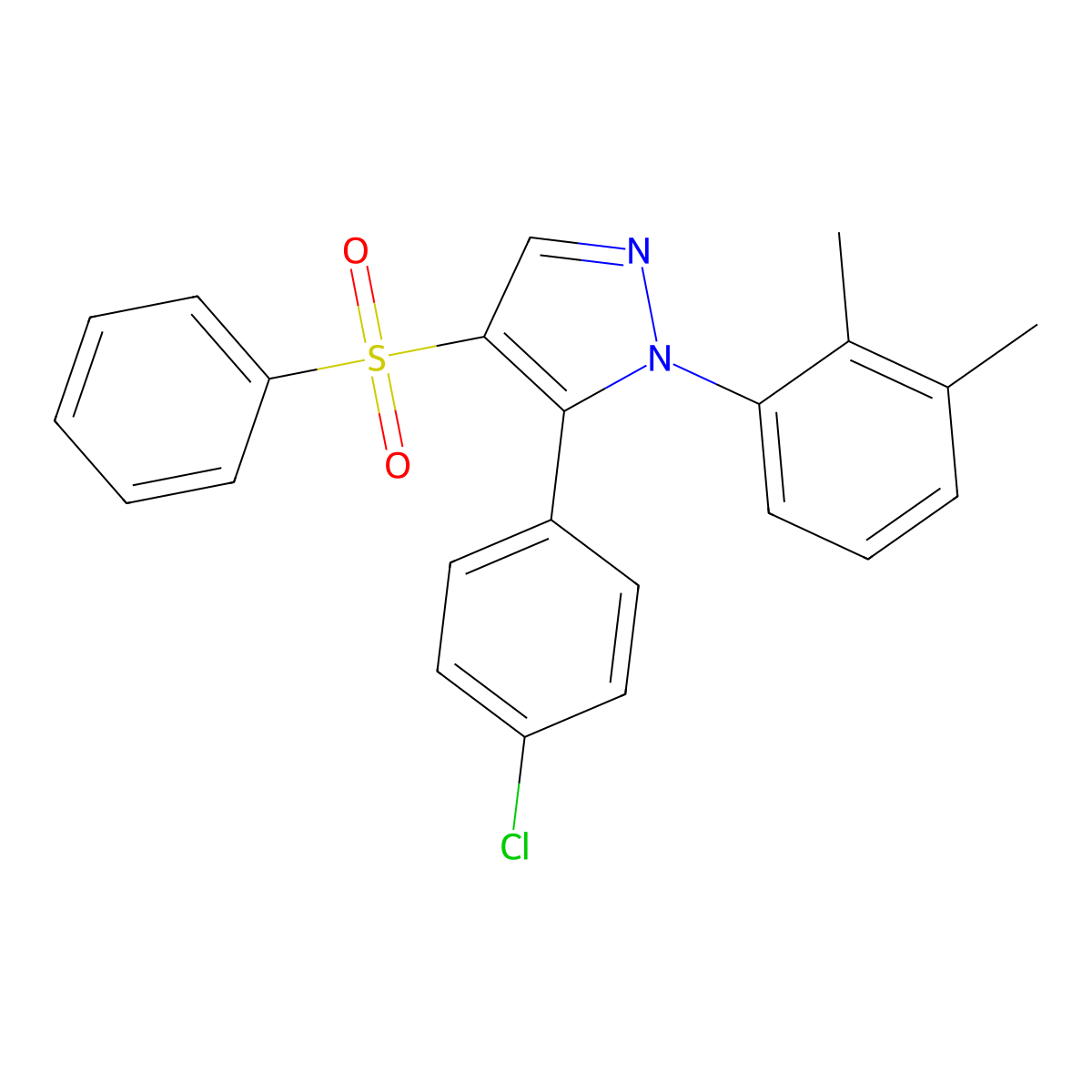 5-(4-chlorophenyl)-1-(2,3-dimethylphenyl)-4-(phenylsulfonyl)-1H-pyrazole molecular structure, CAS 318951-68-7