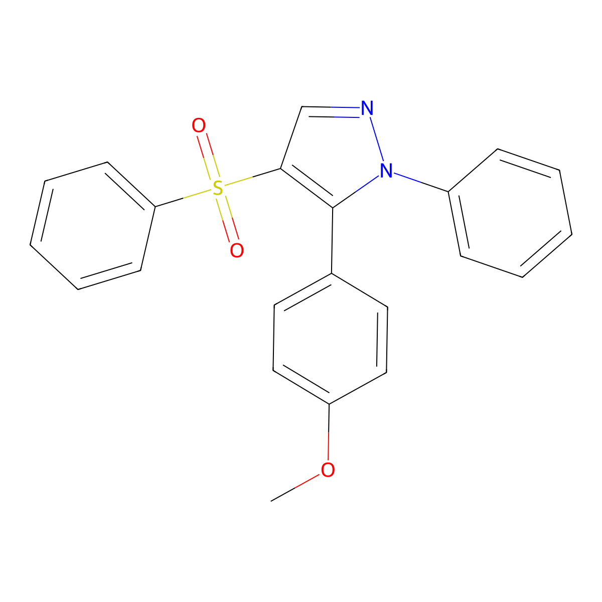 5-(4-methoxyphenyl)-1-phenyl-1H-pyrazol-4-yl phenyl sulfone molecular structure, CAS 318951-69-8