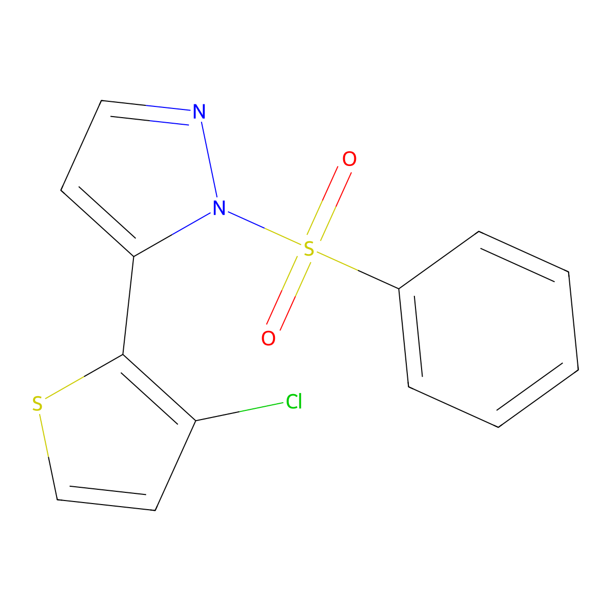 5-(3-chloro-2-thienyl)-1-(phenylsulfonyl)-1H-pyrazole molecular structure, CAS 318951-81-4