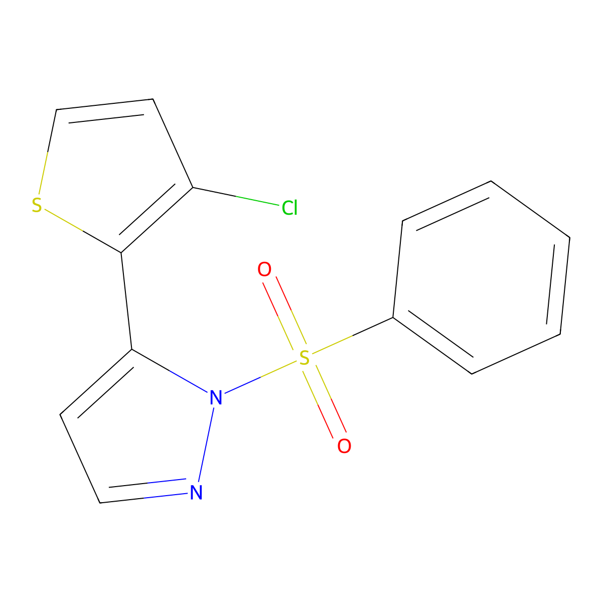 5-(3-chloro-2-thienyl)-1-(phenylsulfonyl)-1H-pyrazole molecular structure, CAS 318951-81-4