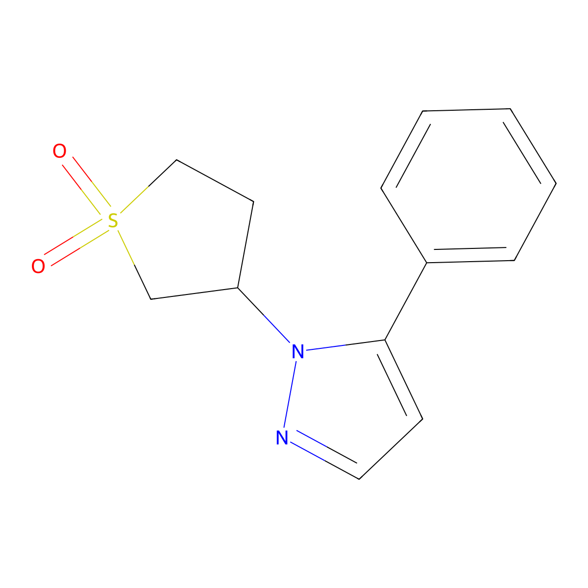 3-(5-Phenylpyrazol-1-yl)thiolane 1,1-dioxide molecular structure, CAS 318958-89-3