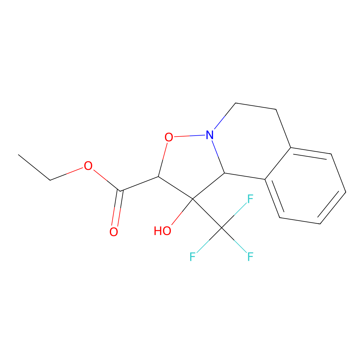 ethyl 1-hydroxy-1-(trifluoromethyl)-1,5,6,10b-tetrahydro-2H-isoxazolo[3,2-a]isoquinoline-2-carboxylate molecular structure, CAS 318958-98-4