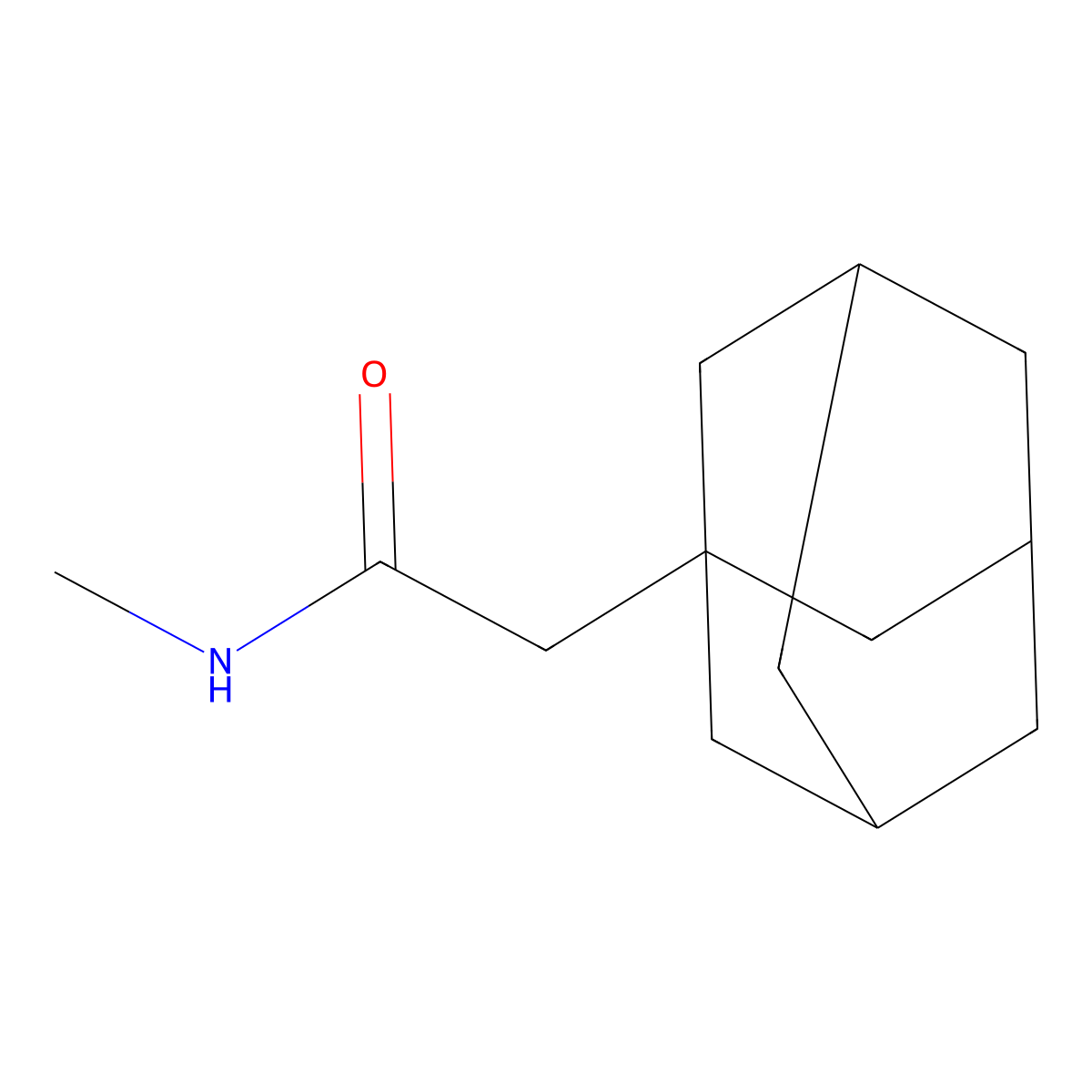 2-(adamantan-1-yl)-N-methylacetamide molecular structure, CAS 31897-93-5