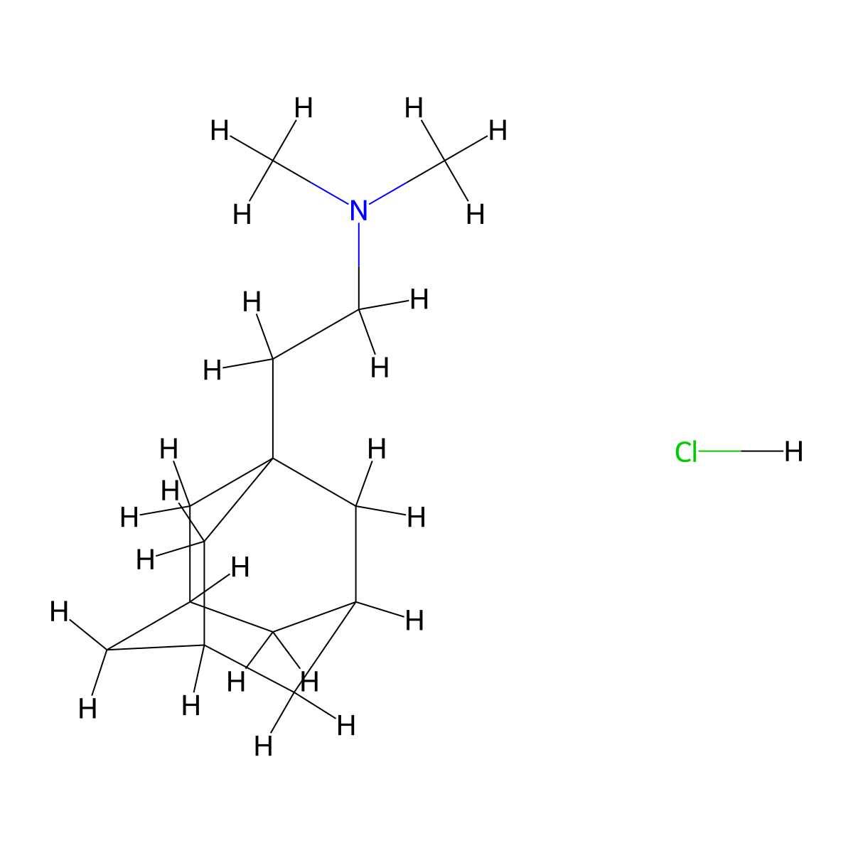 Adamantane, 1-(2-dimethylaminoethyl)-, hydrochloride molecular structure, CAS 31897-95-7