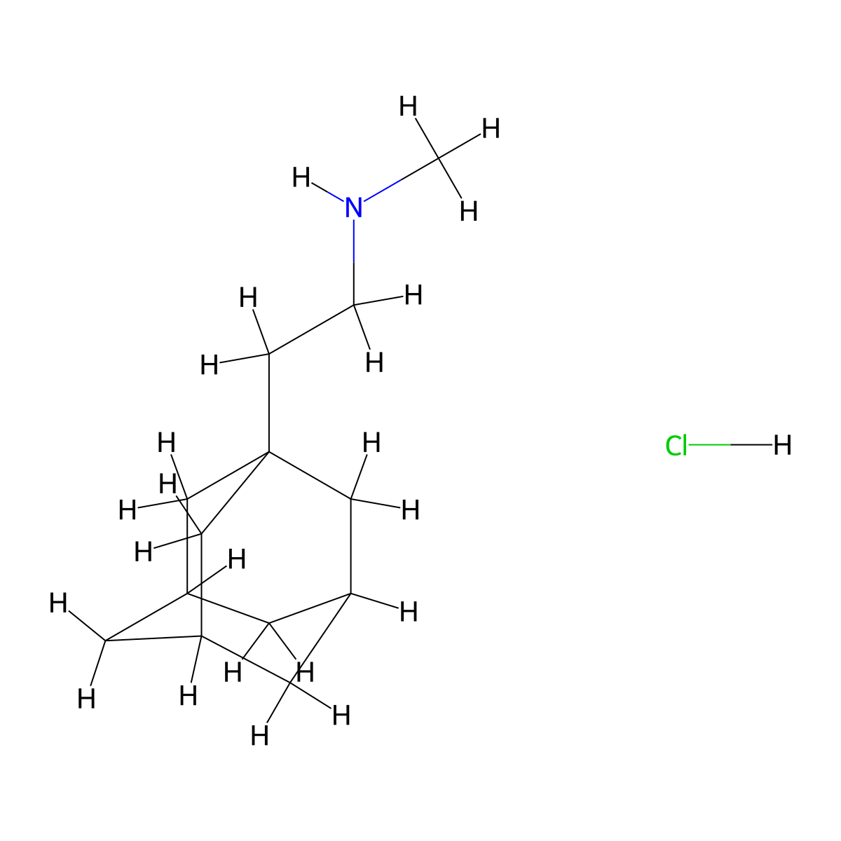 Adamantane, 1-(2-methylaminoethyl)-, hydrochloride molecular structure, CAS 31897-97-9