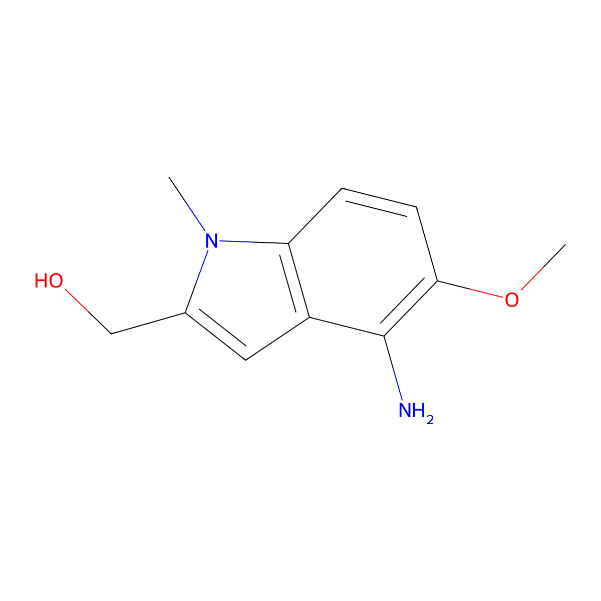 (4-Amino-5-methoxy-1-methyl-1H-indol-2-yl)methanol molecular structure, CAS 318974-76-4