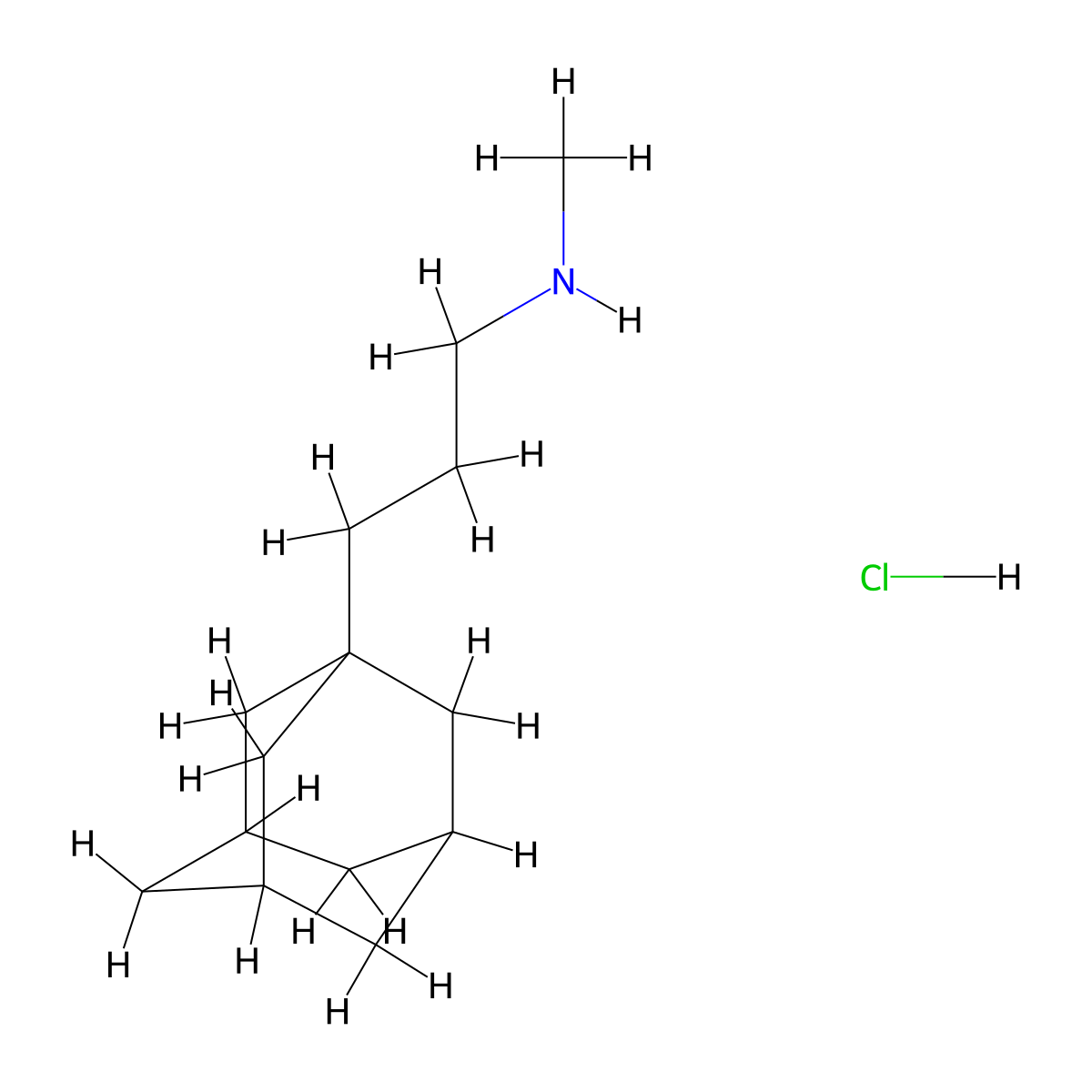 Adamantane, 1-(3-methylaminopropyl)-, hydrochloride molecular structure, CAS 31898-02-9