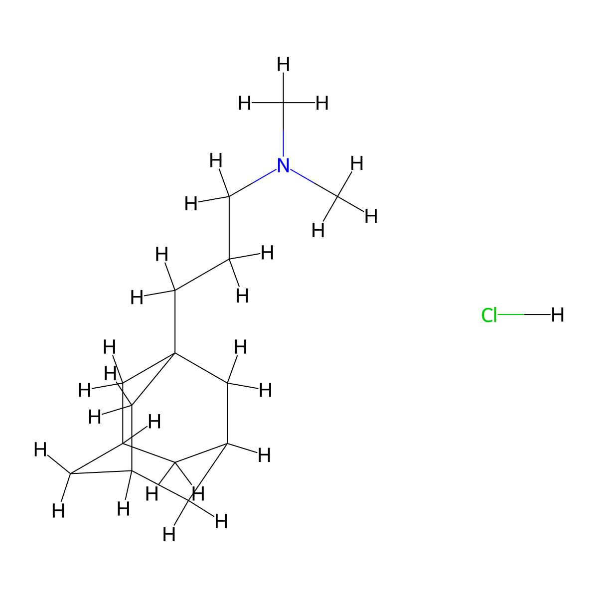 Adamantane, 1-(3-dimethylaminopropyl)-, hydrochloride molecular structure, CAS 31898-05-2