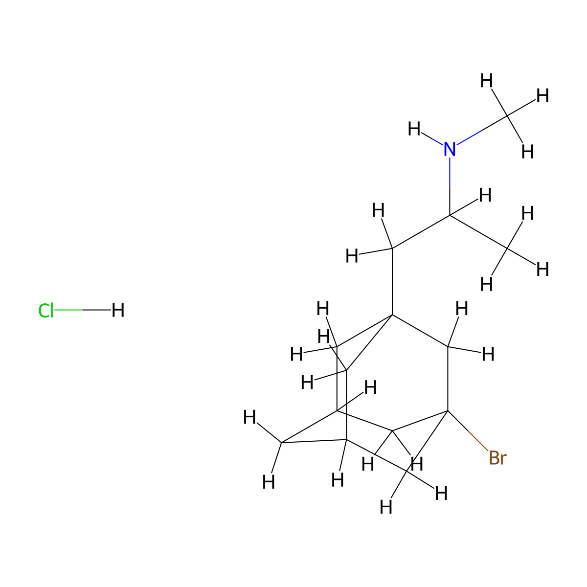 Adamantane, 3-bromo-1-(2-methylaminopropyl)-, hydrochloride molecular structure, CAS 31898-11-0