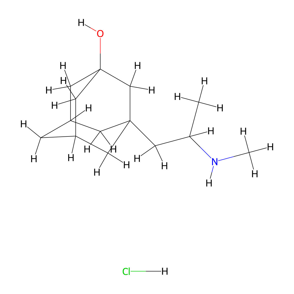 3-Adamantanol, 1-(2-methylaminopropyl)-, hydrochloride molecular structure, CAS 31898-13-2