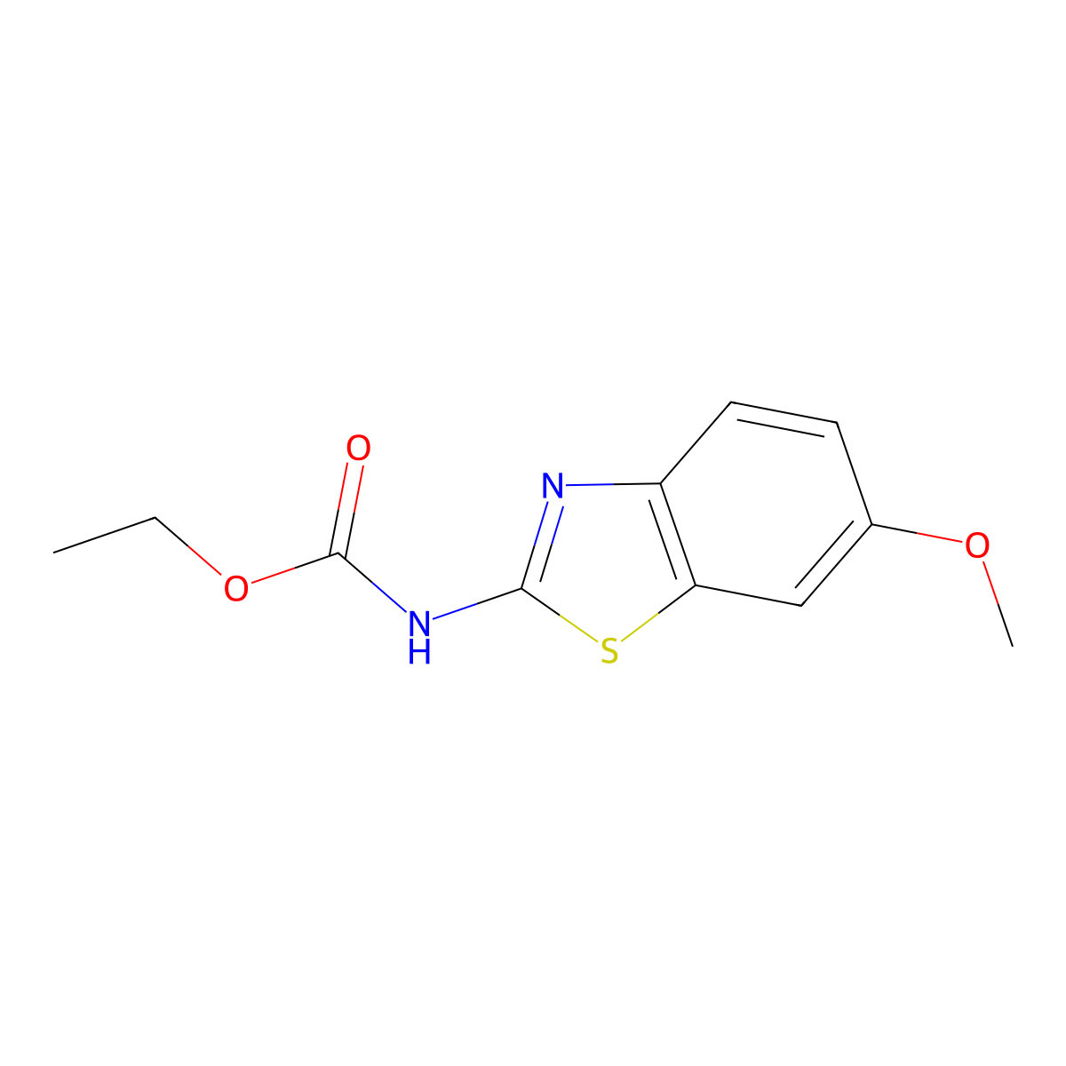 ethyl N-(6-methoxy-1,3-benzothiazol-2-yl)carbamate molecular structure, CAS 31898-59-6