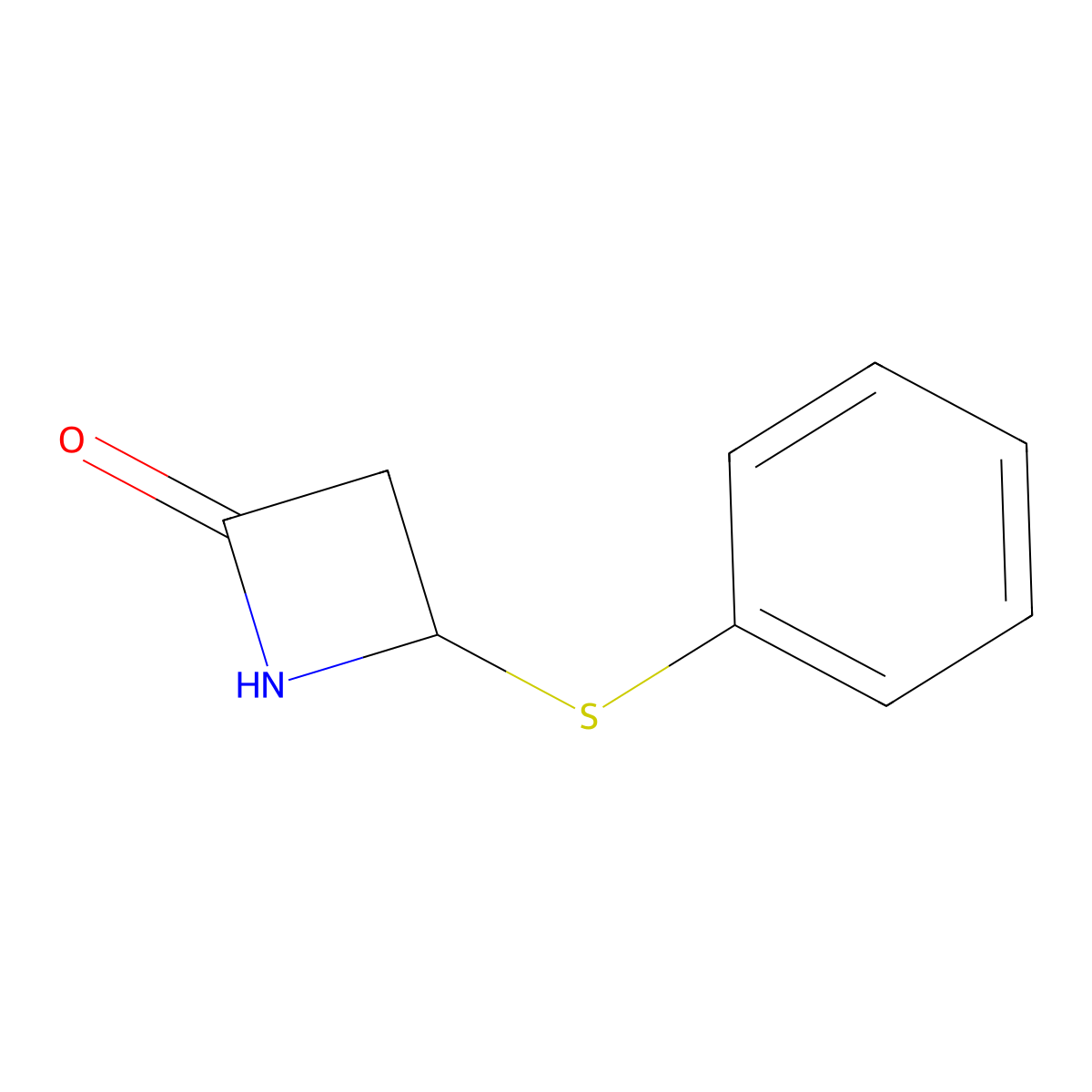 4-(Phenylthio)azetidin-2-one molecular structure, CAS 31898-69-8