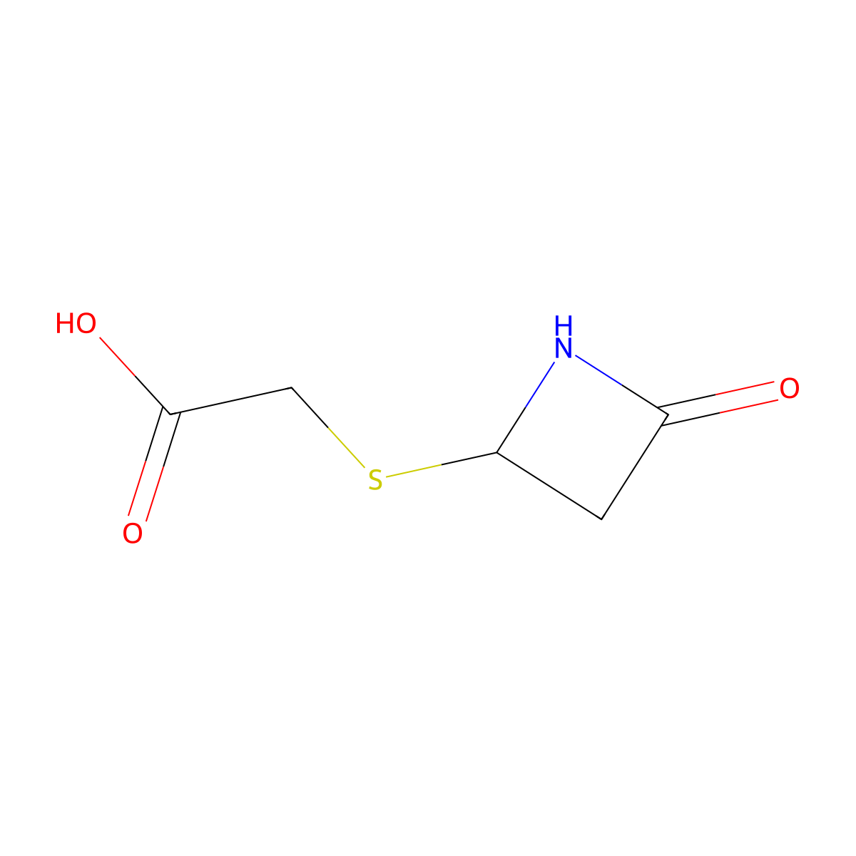 2-((4-Oxoazetidin-2-yl)thio)acetic acid molecular structure, CAS 31898-75-6