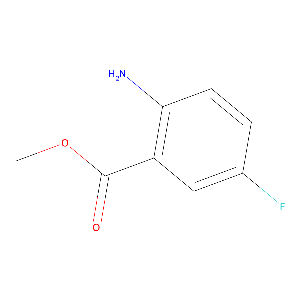 Methyl 2-amino-5-fluorobenzoate molecular structure, CAS 319-24-4