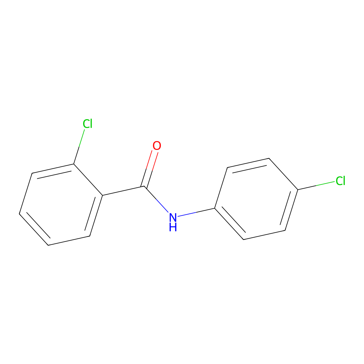 2-Chloro-N-(4-chlorophenyl)benzamide molecular structure, CAS 319-39-1