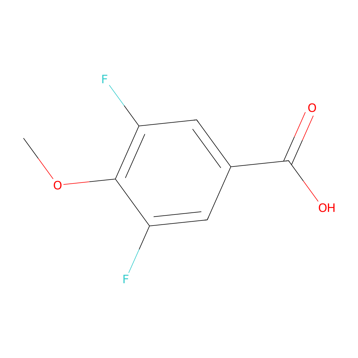 3,5-Difluoro-4-methoxybenzoic acid molecular structure, CAS 319-60-8