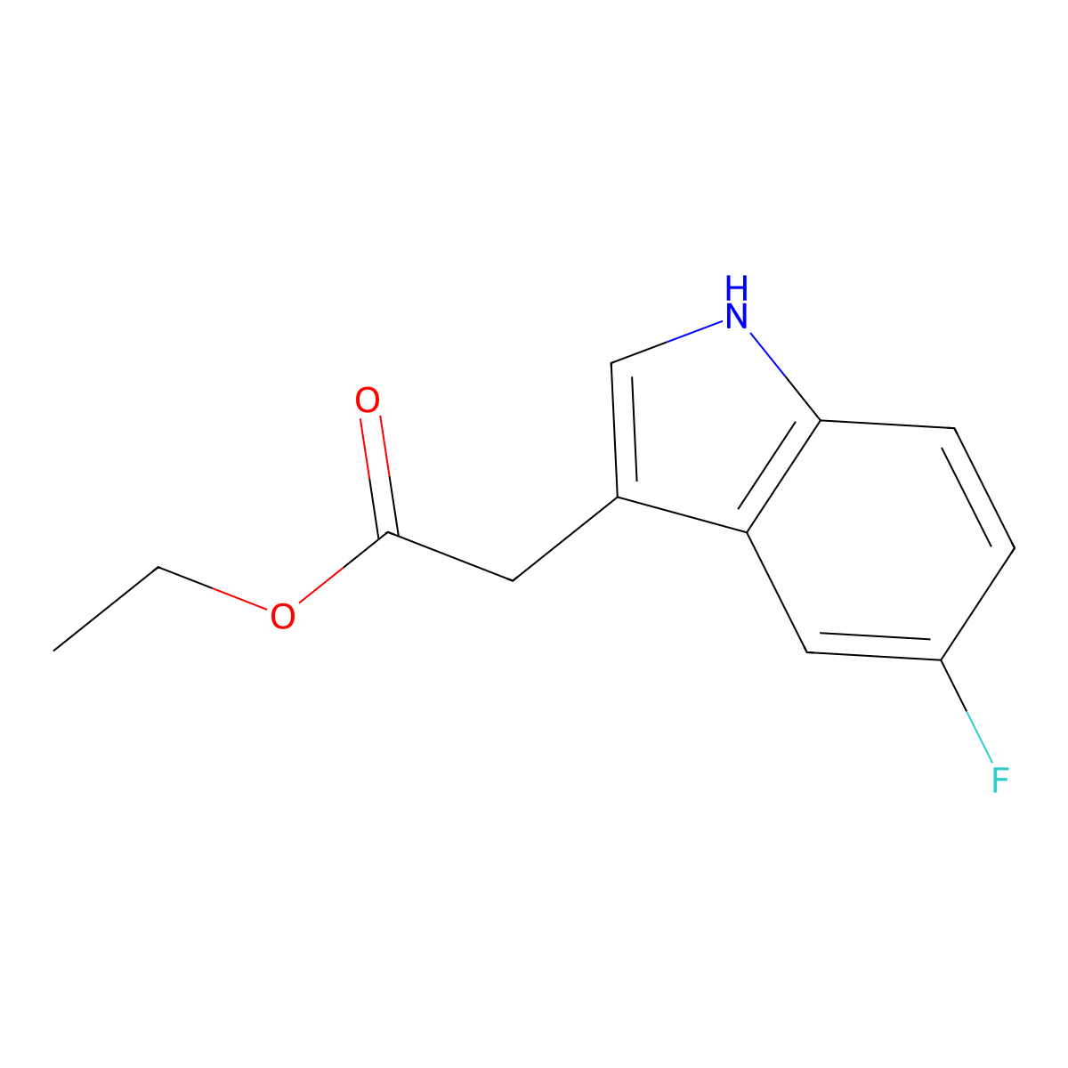 Ethyl (5-fluoro-1H-indol-3-yl)acetate molecular structure, CAS 319-69-7