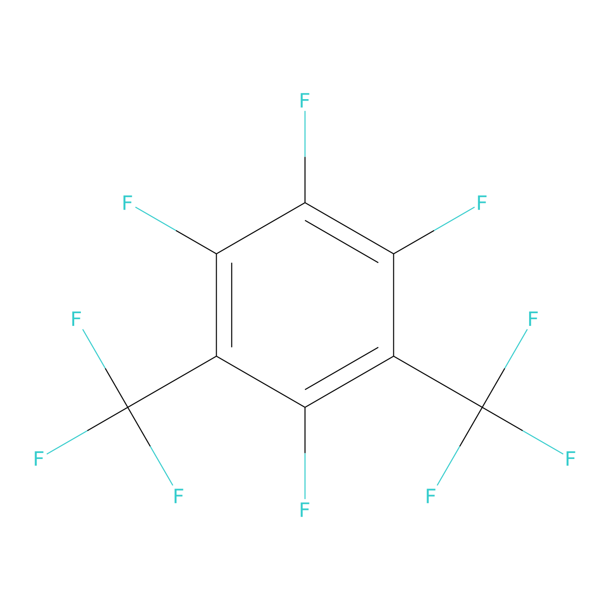 1,2,3,5-Tetrafluoro-4,6-bis(trifluoromethyl)benzene molecular structure, CAS 319-82-4