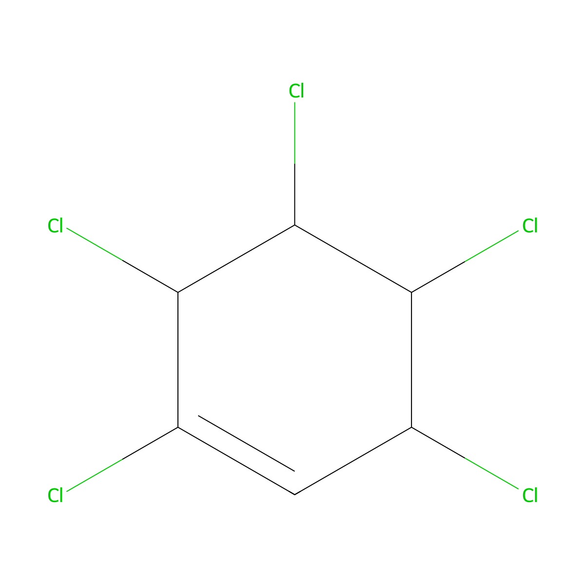 gamma-Pentachlorocyclohexene molecular structure, CAS 319-94-8