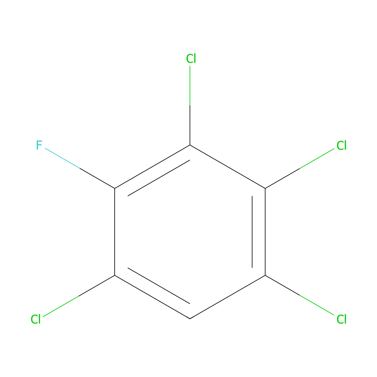 1,2,3,5-Tetrachloro-4-fluorobenzene molecular structure, CAS 319-95-9
