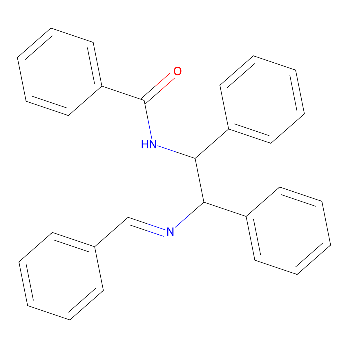 n1-[2-(Benzylideneamino)-1,2-diphenylethyl]benzamide molecular structure, CAS 3190-22-5