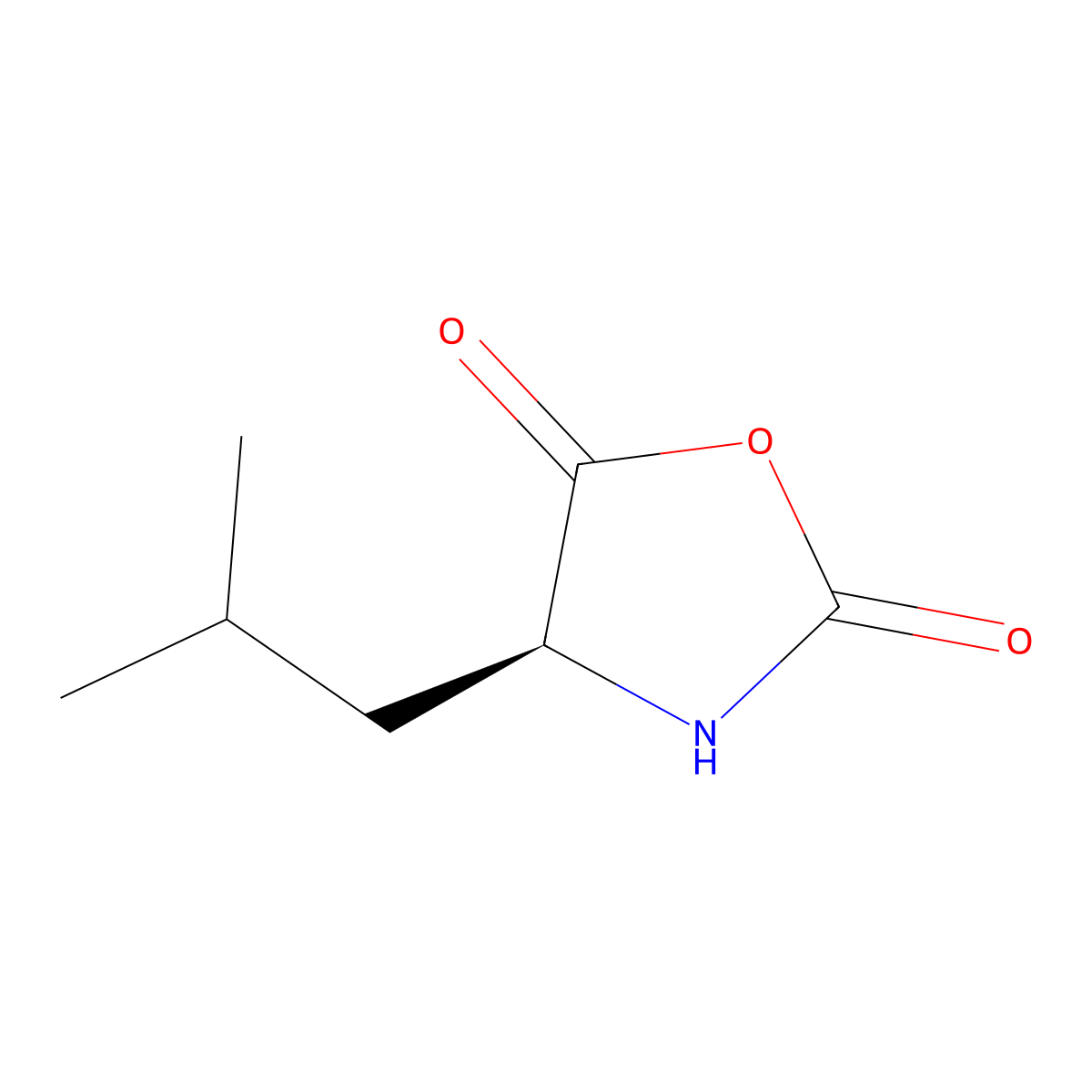 (S)-4-isobutyloxazolidine-2,5-dione molecular structure, CAS 3190-70-3