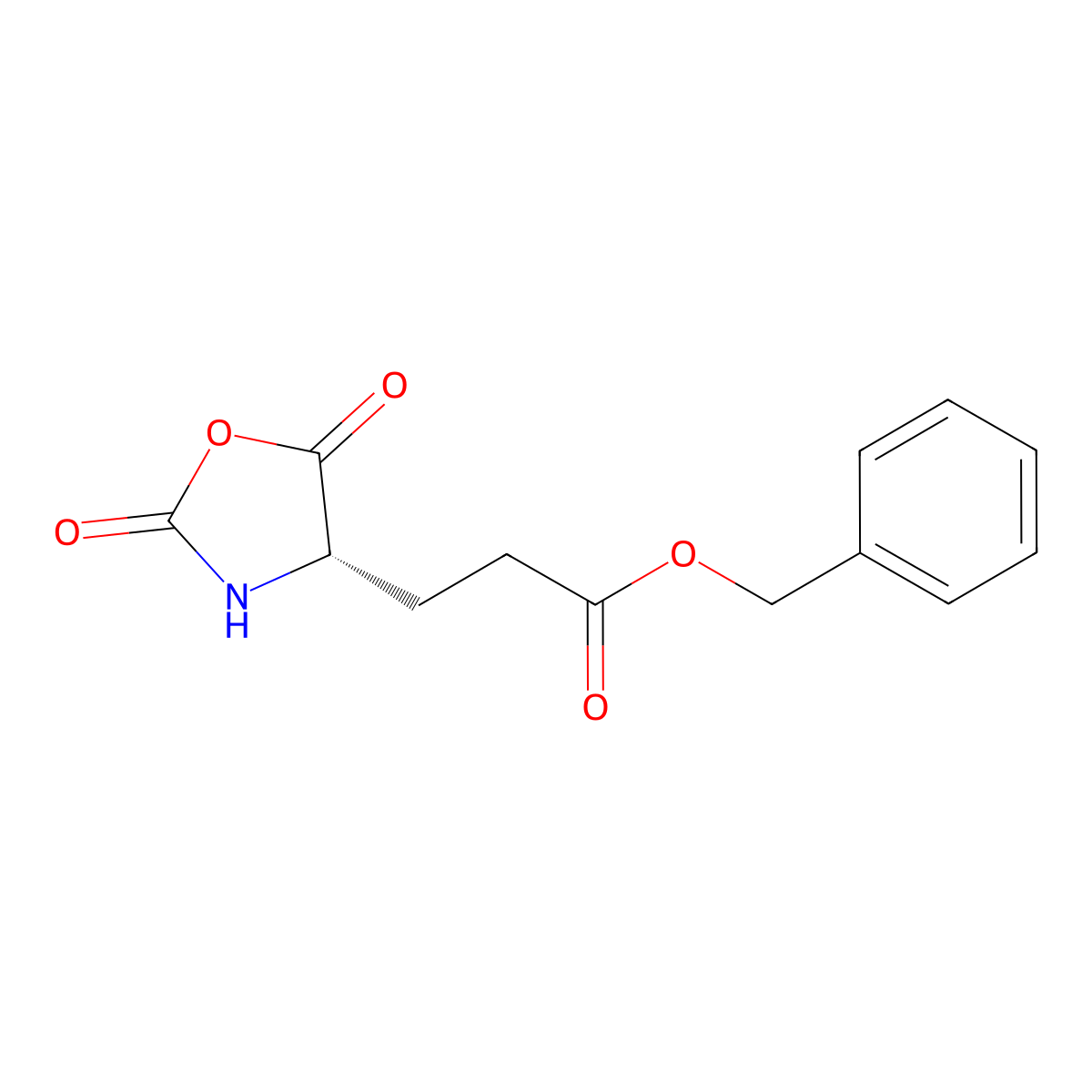 4-Oxazolidinepropanoic acid, 2,5-dioxo-, phenylmethyl ester, (4S)- molecular structure, CAS 3190-71-4