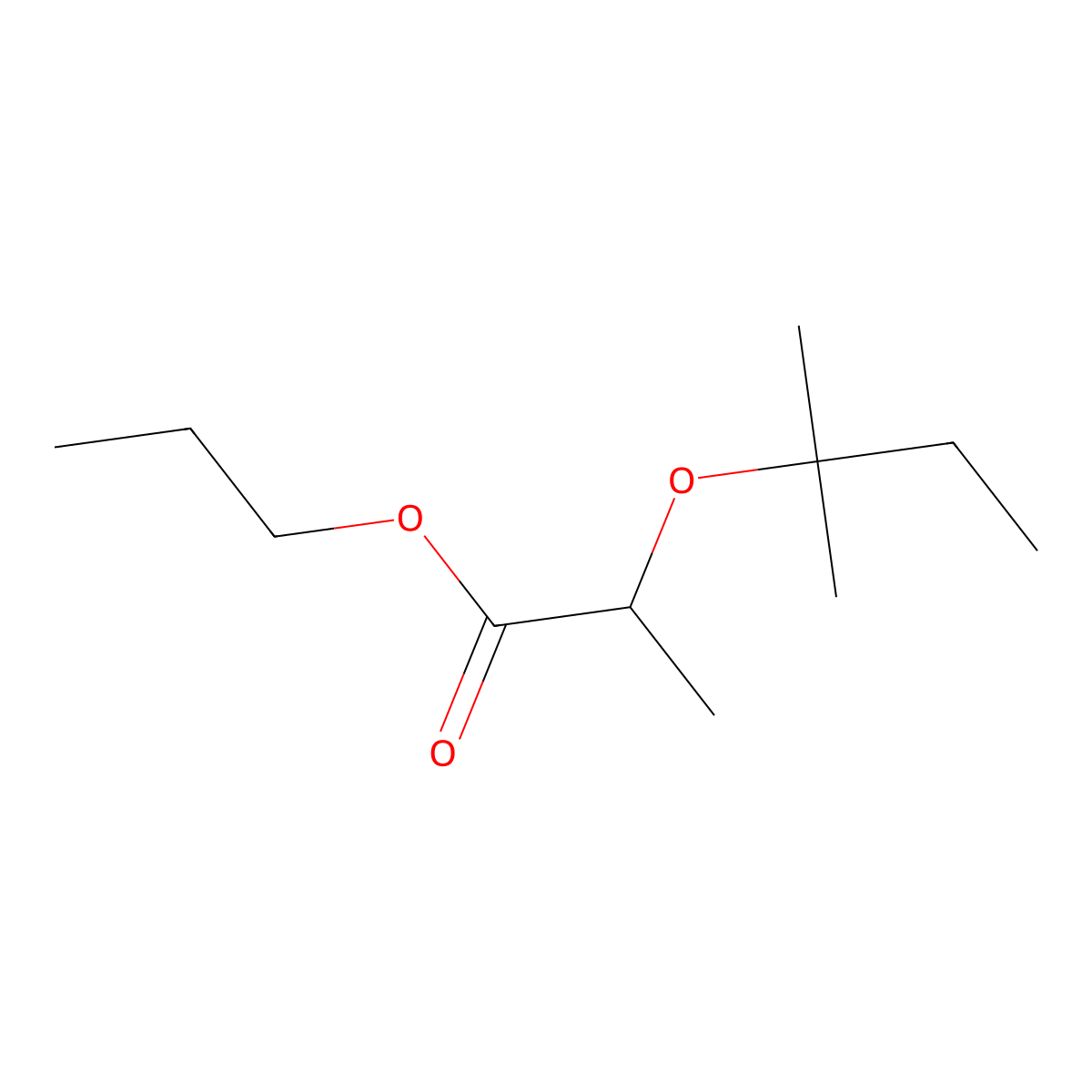 Propanoic acid, 2-(1,1-dimethylpropoxy)-, propyl ester, (2S)- molecular structure, CAS 319002-92-1