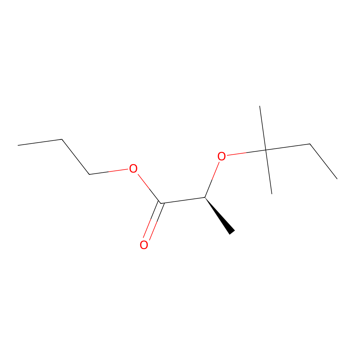 Propanoic acid, 2-(1,1-dimethylpropoxy)-, propyl ester, (2S)- molecular structure, CAS 319002-92-1