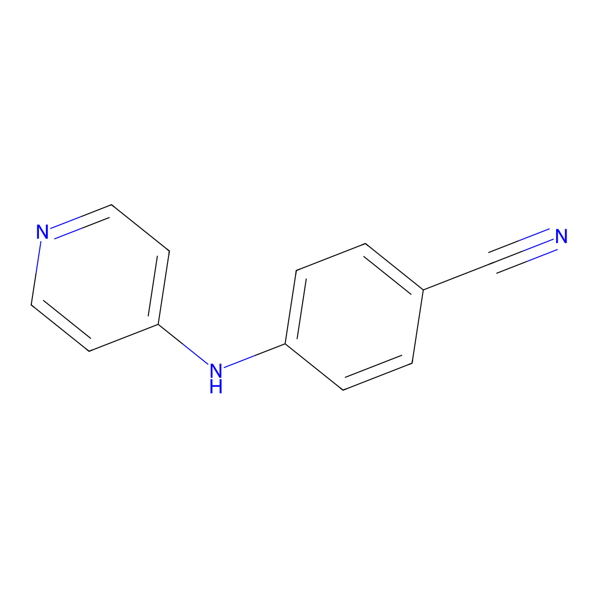 4-[(Pyridin-4-yl)amino]benzonitrile molecular structure, CAS 319016-09-6