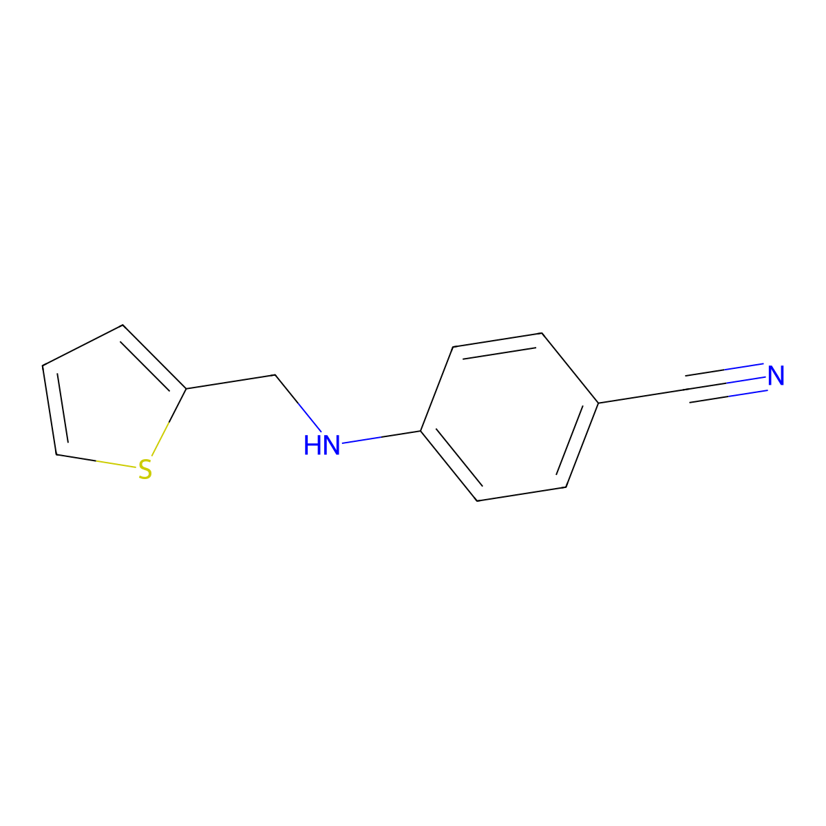 4-{[(Thiophen-2-yl)methyl]amino}benzonitrile molecular structure, CAS 319016-36-9